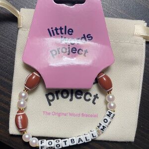 Little Words Project Football Mom Bracelet - Brown and White